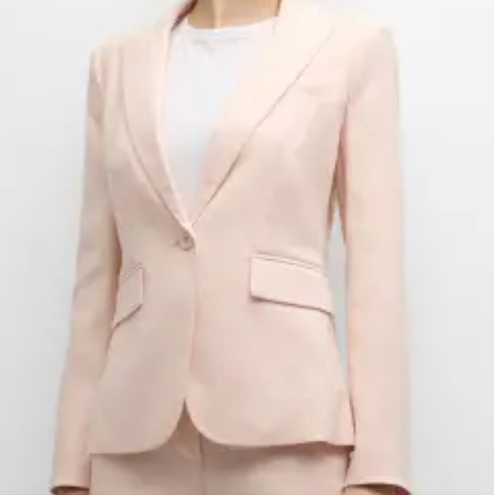 Veronica Beard cutaway Jacket blazer 12 nwt $648 PINK HAZE stretch linen blend
